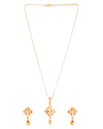 Thumbnail for Jewels Nest Gold-Plated Square Pendant Necklace Set With Matching Earrings For Women - Distacart