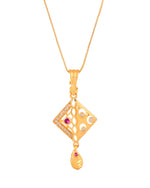 Thumbnail for Jewels Nest Gold-Plated Square Pendant Necklace Set With Matching Earrings For Women - Distacart