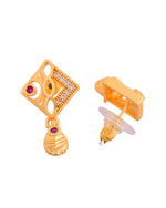 Thumbnail for Jewels Nest Gold-Plated Square Pendant Necklace Set With Matching Earrings For Women - Distacart