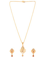 Thumbnail for Jewels Nest Gold-Plated Honeycomb Design Pendant Necklace Set With Matching Earrings For Women - Distacart