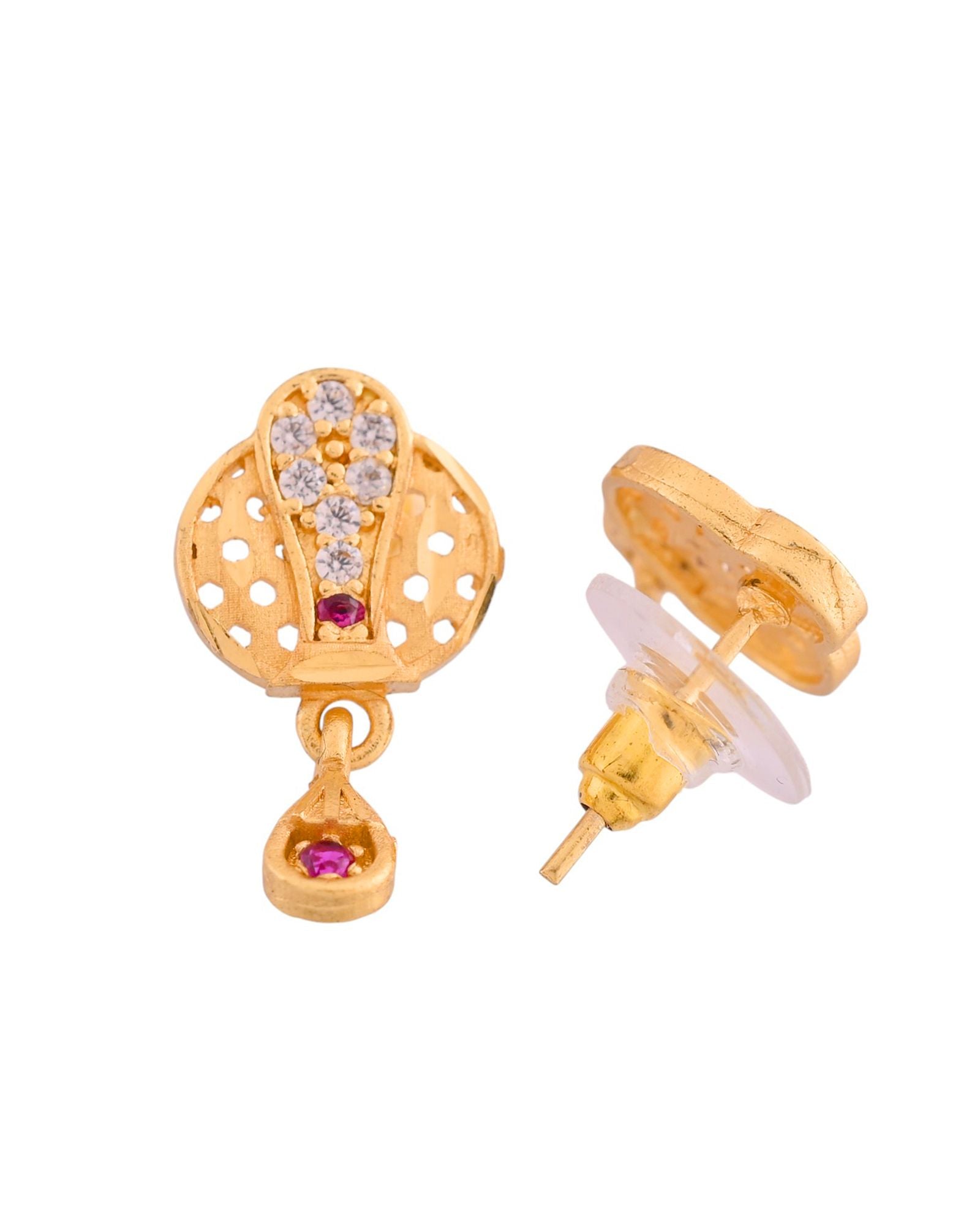 Jewels Nest Gold-Plated Honeycomb Design Pendant Necklace Set With Matching Earrings For Women - Distacart
