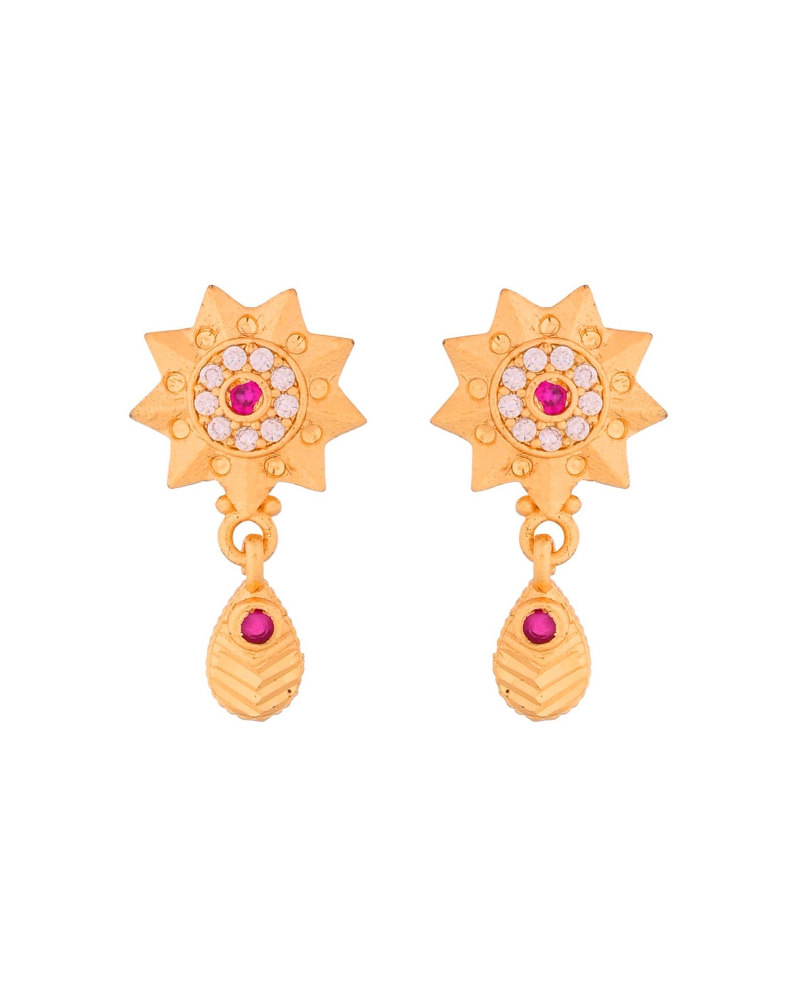 Jewels Nest Gold-Plated Sunburst Pendant Necklace Set With Matching Earrings For Women - Distacart