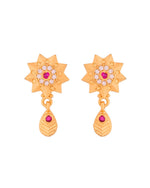Thumbnail for Jewels Nest Gold-Plated Sunburst Pendant Necklace Set With Matching Earrings For Women - Distacart