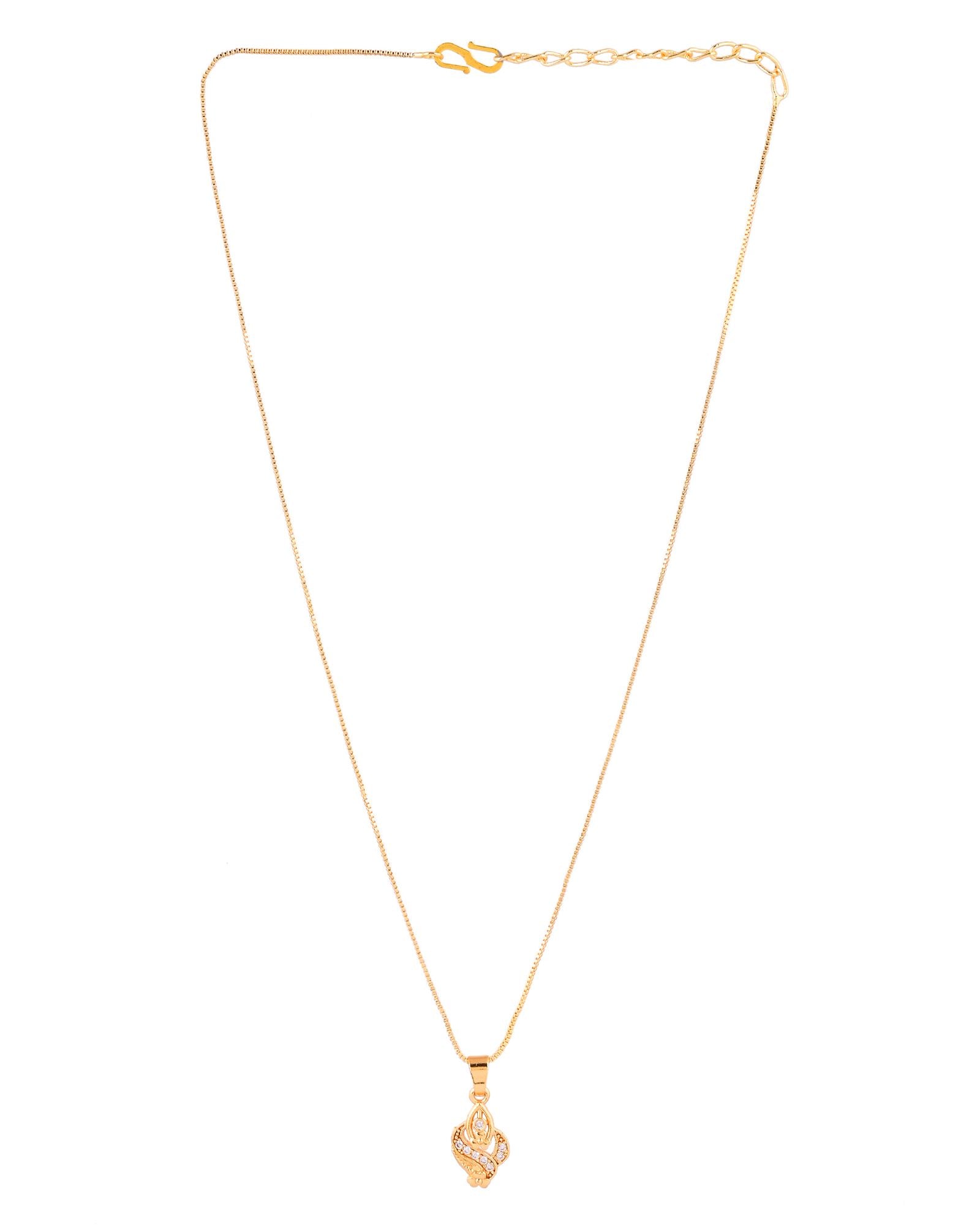 Jewels Nest Gold-Plated Leaf Motif Pendant Necklace For Women - Distacart