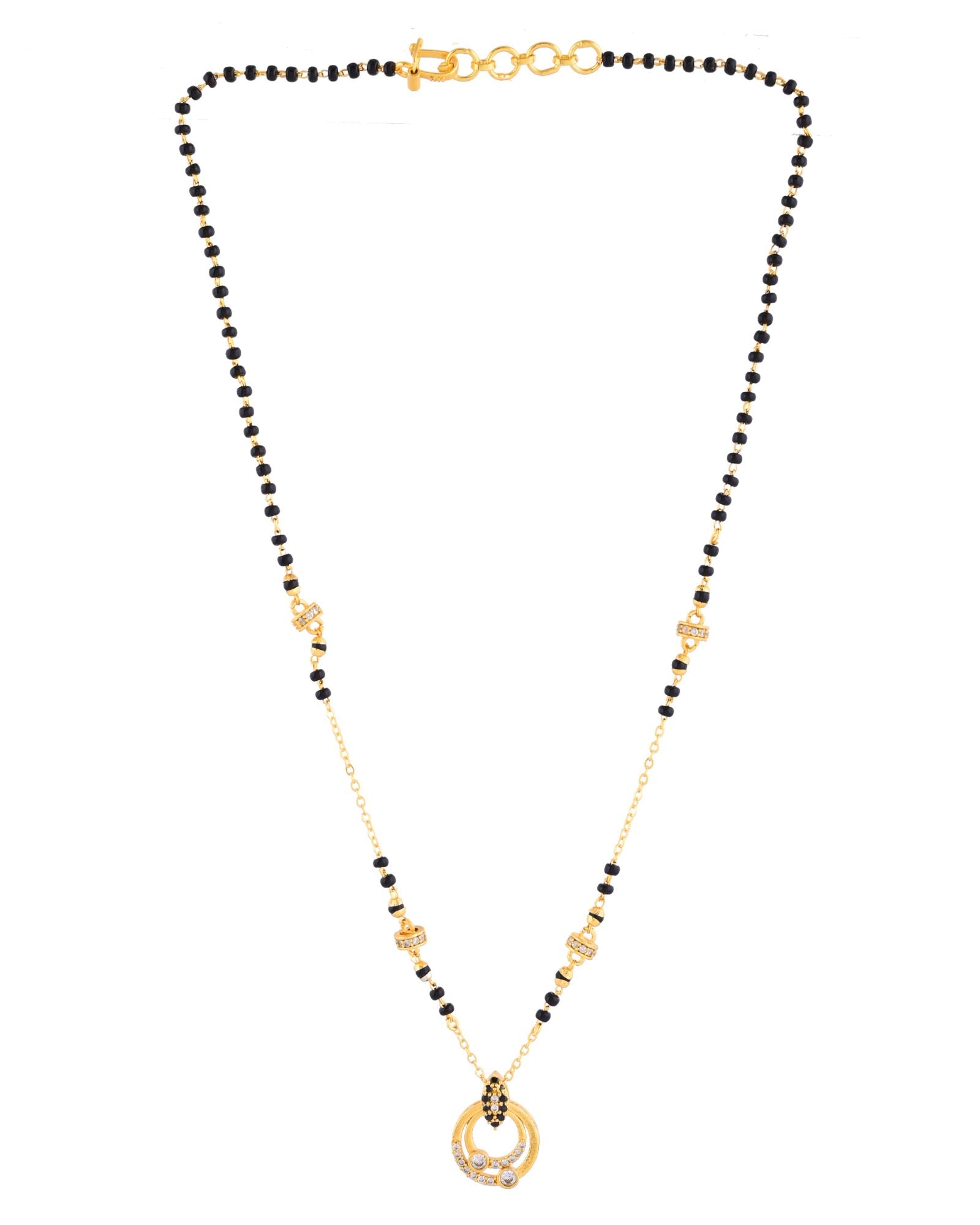 Jewels Nest Gold-Plated Black Beads Mangalsutra Necklace For Women - Distacart