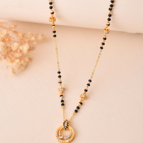 Jewels Nest Gold-Plated Black Beads Mangalsutra Necklace For Women - Distacart