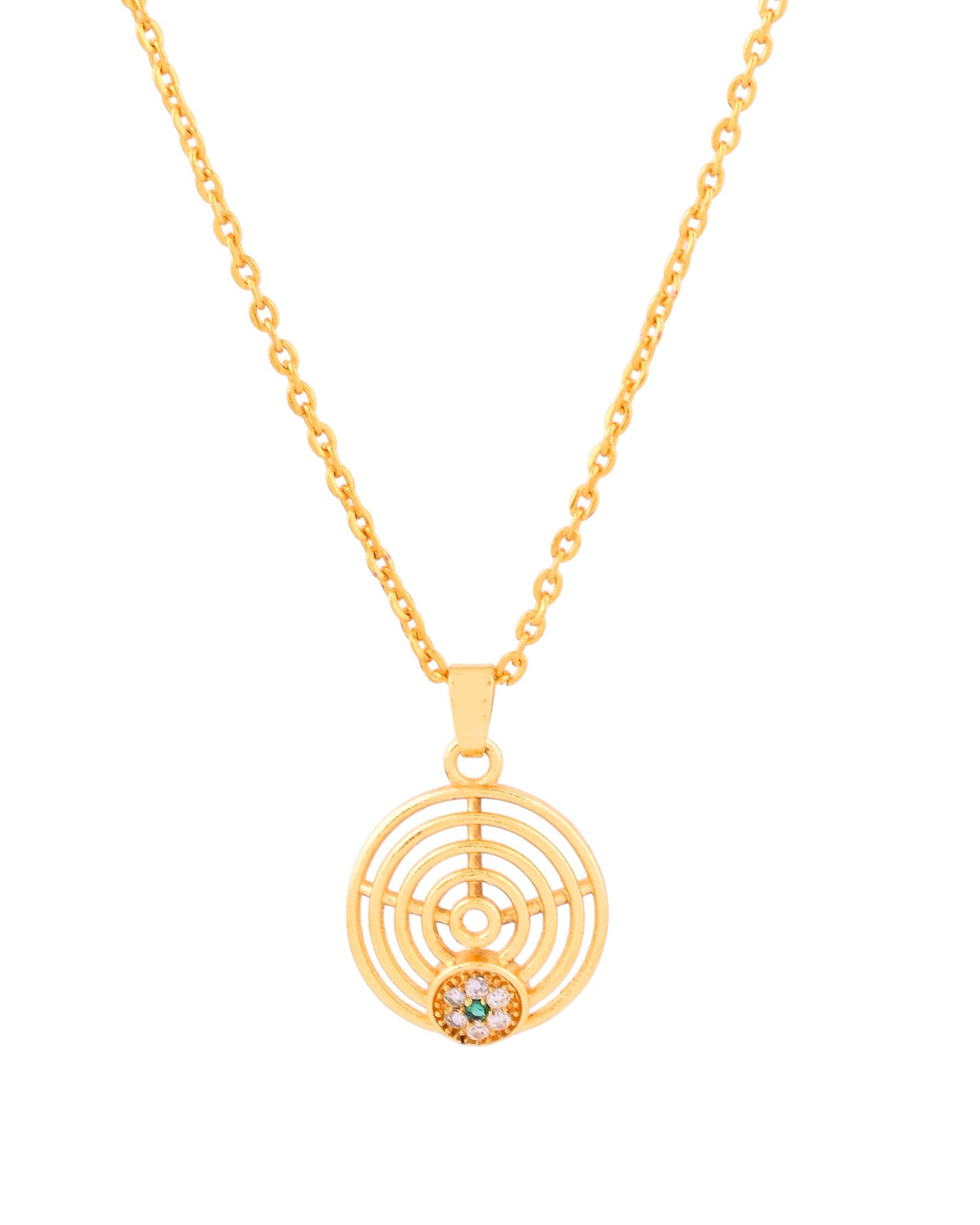 Jewels Nest Minimal Gold-Plated Circular Pendant Necklace For Women - Distacart