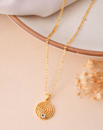 Thumbnail for Jewels Nest Minimal Gold-Plated Circular Pendant Necklace For Women - Distacart