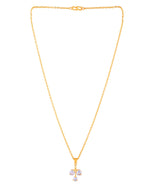 Thumbnail for Jewels Nest Elegant Gold-Plated Triple Stone Pendant Necklace For Women - Distacart