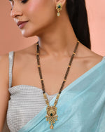 Thumbnail for Jewels Nest Antique Gold-Plated Green Stone Mangalsutra Set For Women - Distacart
