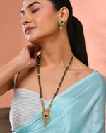 Thumbnail for Jewels Nest Antique Gold-Plated Green Stone Mangalsutra Set For Women - Distacart
