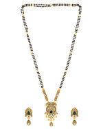 Thumbnail for Jewels Nest Antique Gold-Plated Green Stone Mangalsutra Set For Women - Distacart
