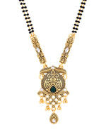 Thumbnail for Jewels Nest Antique Gold-Plated Green Stone Mangalsutra Set For Women - Distacart