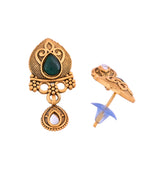 Thumbnail for Jewels Nest Antique Gold-Plated Green Stone Mangalsutra Set For Women - Distacart