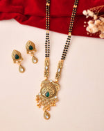 Thumbnail for Jewels Nest Antique Gold-Plated Green Stone Mangalsutra Set For Women - Distacart
