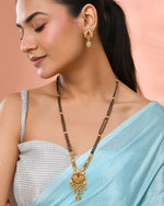 Thumbnail for Jewels Nest Antique Gold-Plated Red Stone Temple Mangalsutra Set For Women - Distacart