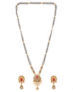 Thumbnail for Jewels Nest Antique Gold-Plated Red Stone Temple Mangalsutra Set For Women - Distacart