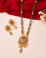 Thumbnail for Jewels Nest Antique Gold-Plated Red Stone Temple Mangalsutra Set For Women - Distacart