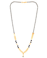 Thumbnail for Jewels Nest Gold-Tone Leaf Design Black Beads Mangalsutra For Daily Wear - Distacart