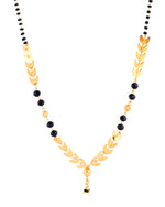 Thumbnail for Jewels Nest Gold-Tone Leaf Design Black Beads Mangalsutra For Daily Wear - Distacart