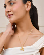 Thumbnail for Jewels Nest Gold-Tone Circular Cz Pendant Necklace For Women - Distacart
