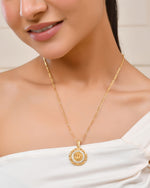 Thumbnail for Jewels Nest Gold-Tone Circular Cz Pendant Necklace For Women - Distacart