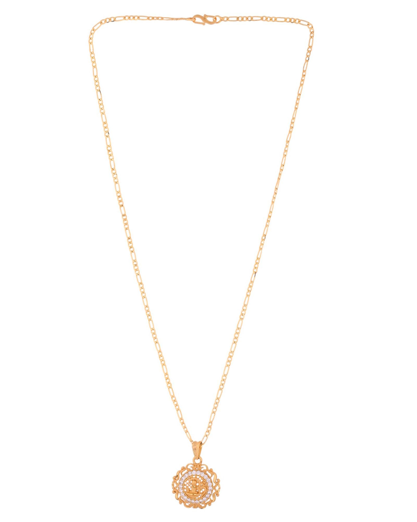 Jewels Nest Gold-Tone Circular Cz Pendant Necklace For Women - Distacart