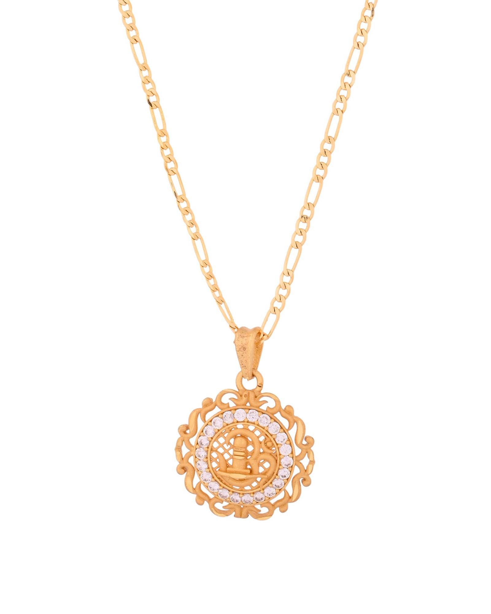 Jewels Nest Gold-Tone Circular Cz Pendant Necklace For Women - Distacart
