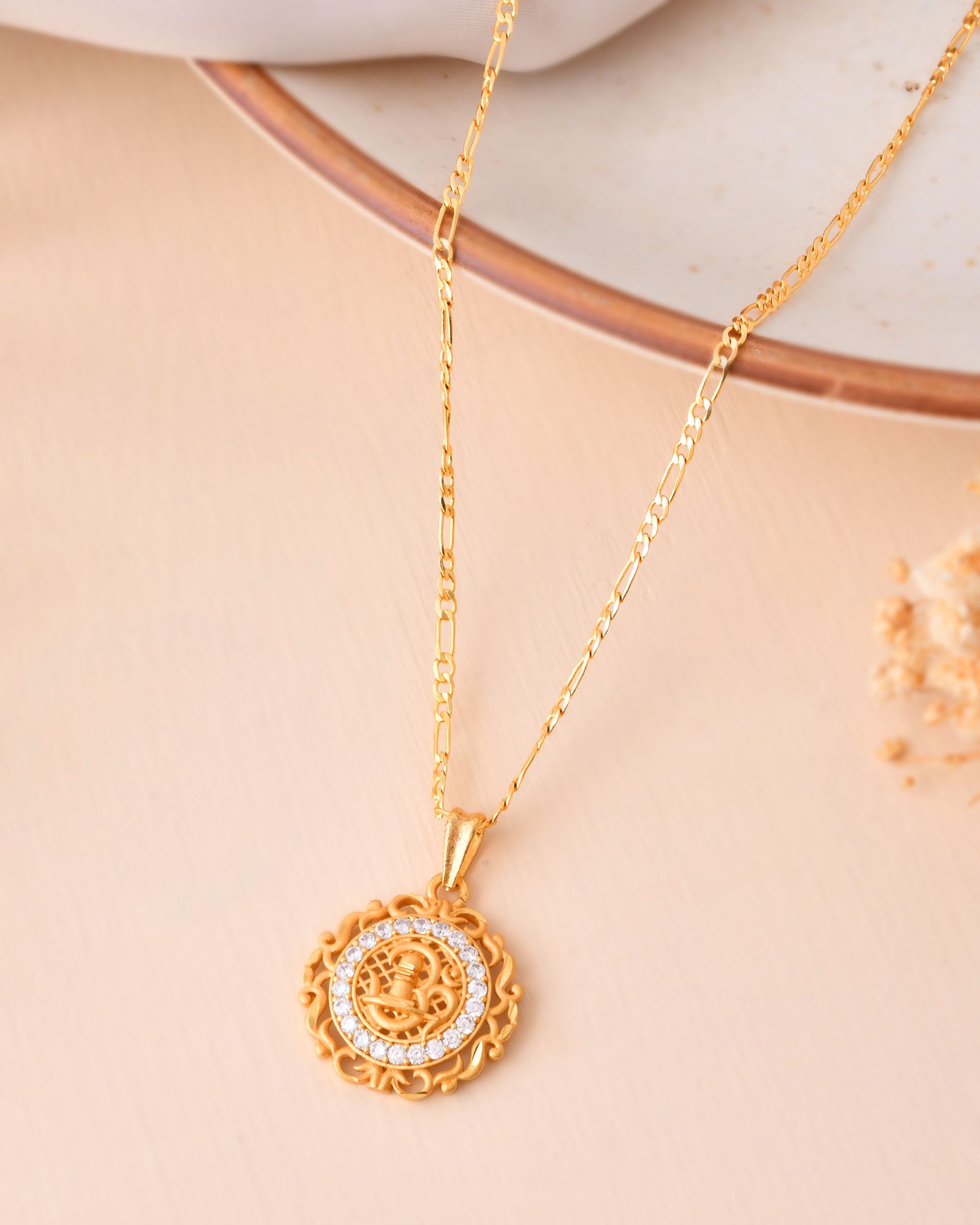 Jewels Nest Gold-Tone Circular Cz Pendant Necklace For Women - Distacart