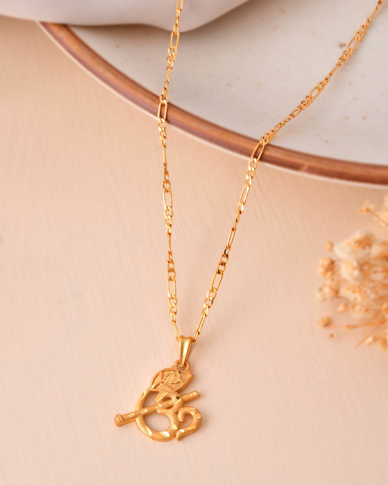 Jewels Nest Gold-Tone Flute Om Pendant Necklace For Women - Distacart