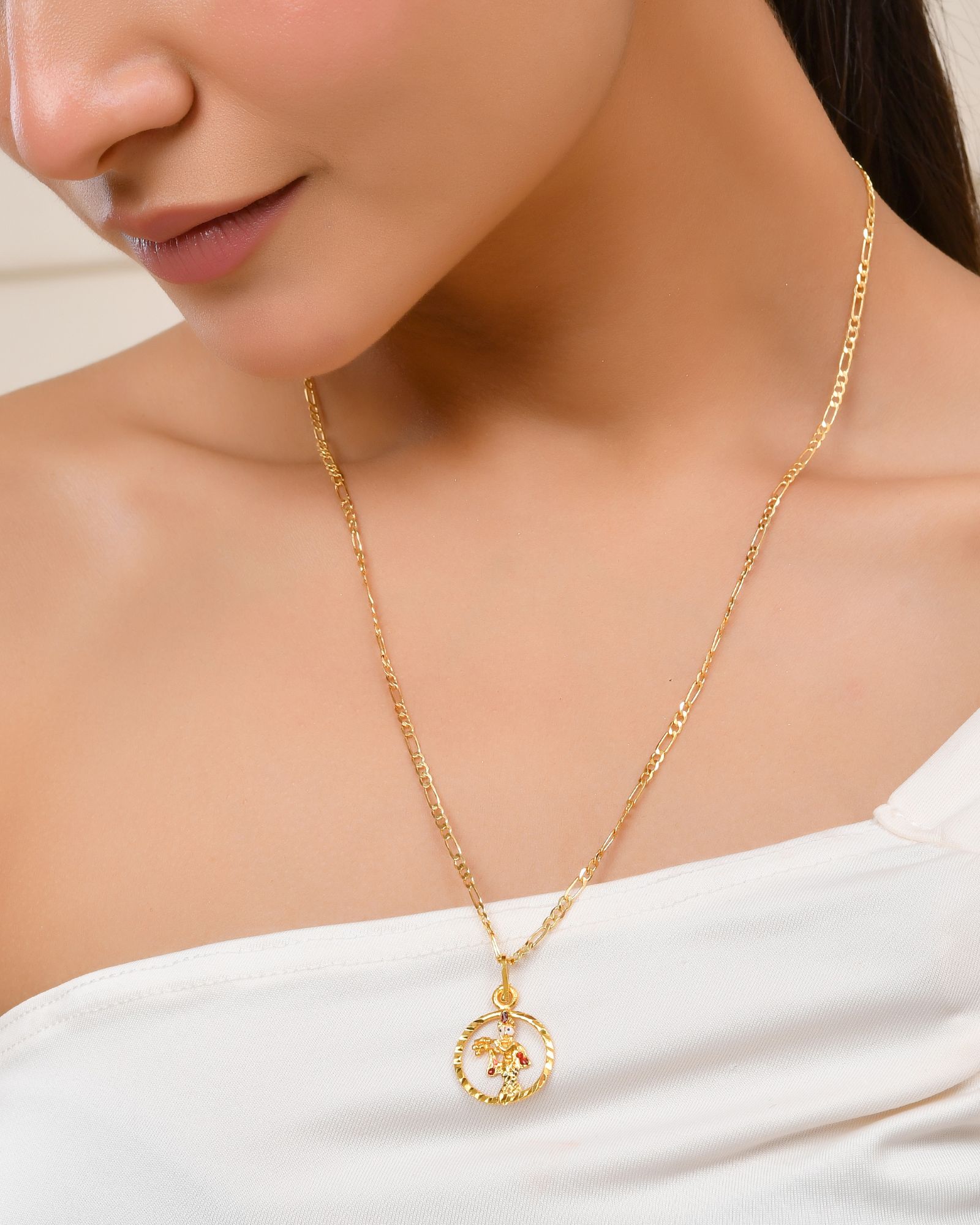 Jewels Nest Gold-Tone Krishna Circle Pendant Necklace For Women - Distacart