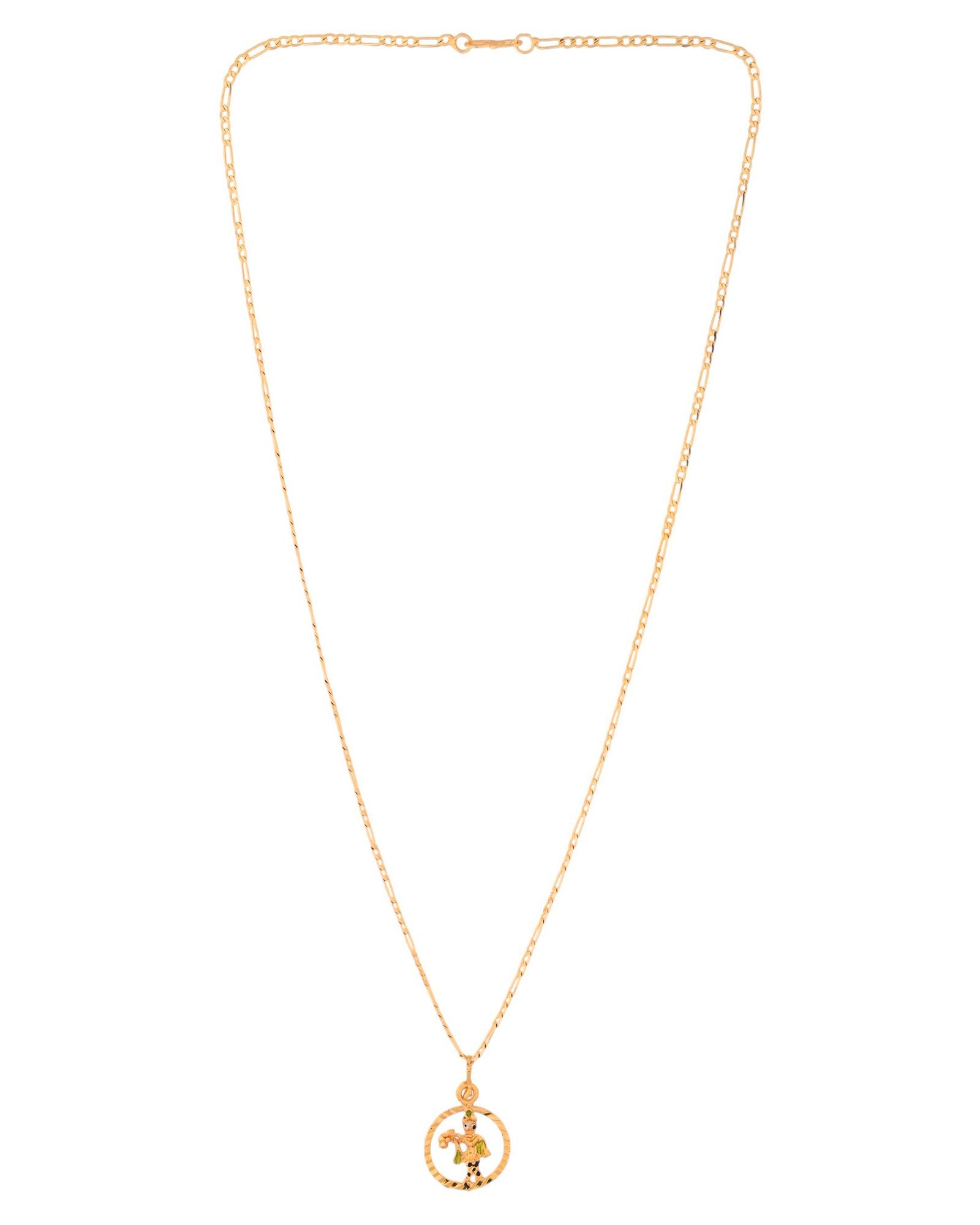 Jewels Nest Gold-Tone Enamel Krishna Circle Pendant Necklace For Women - Distacart