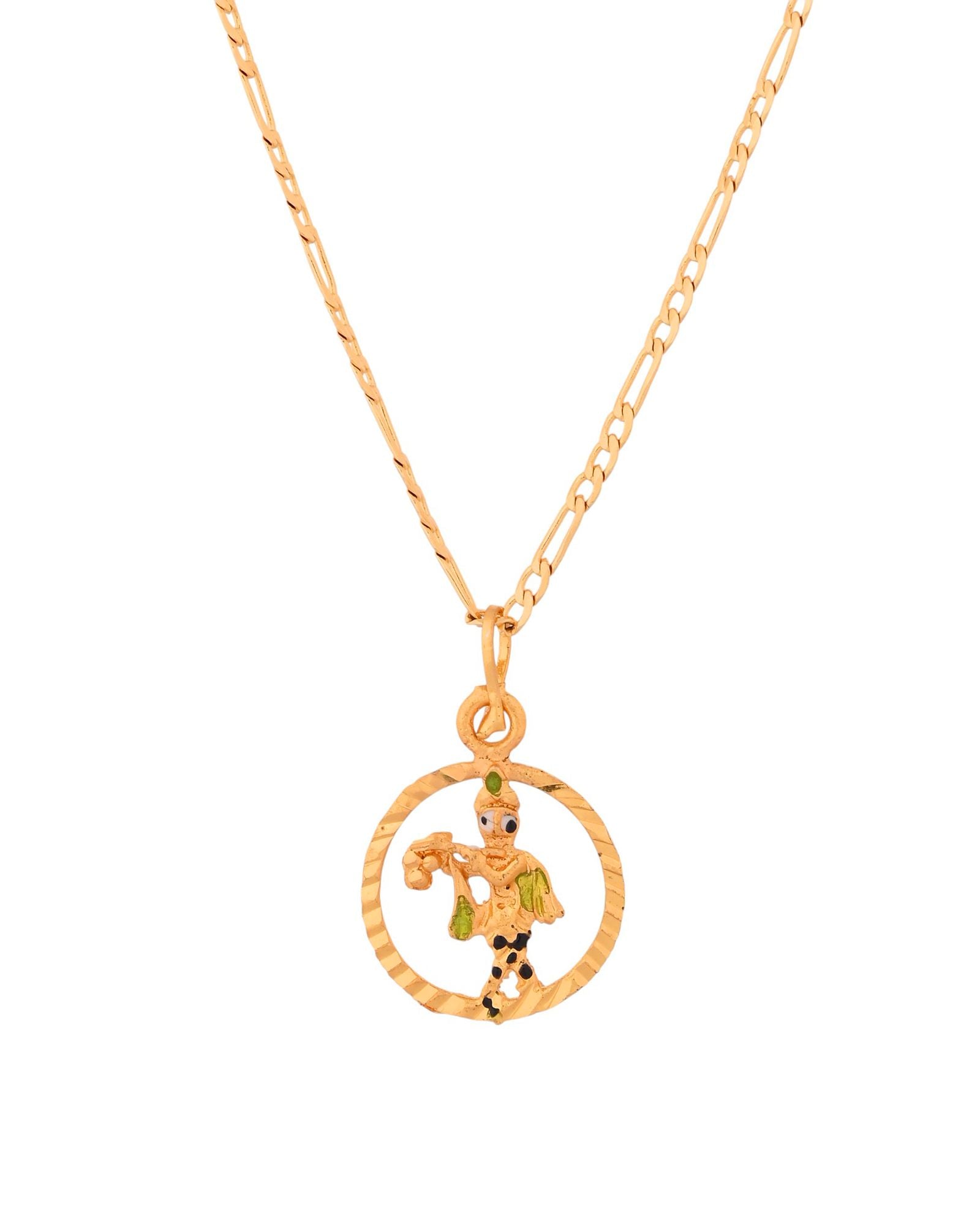 Jewels Nest Gold-Tone Enamel Krishna Circle Pendant Necklace For Women - Distacart