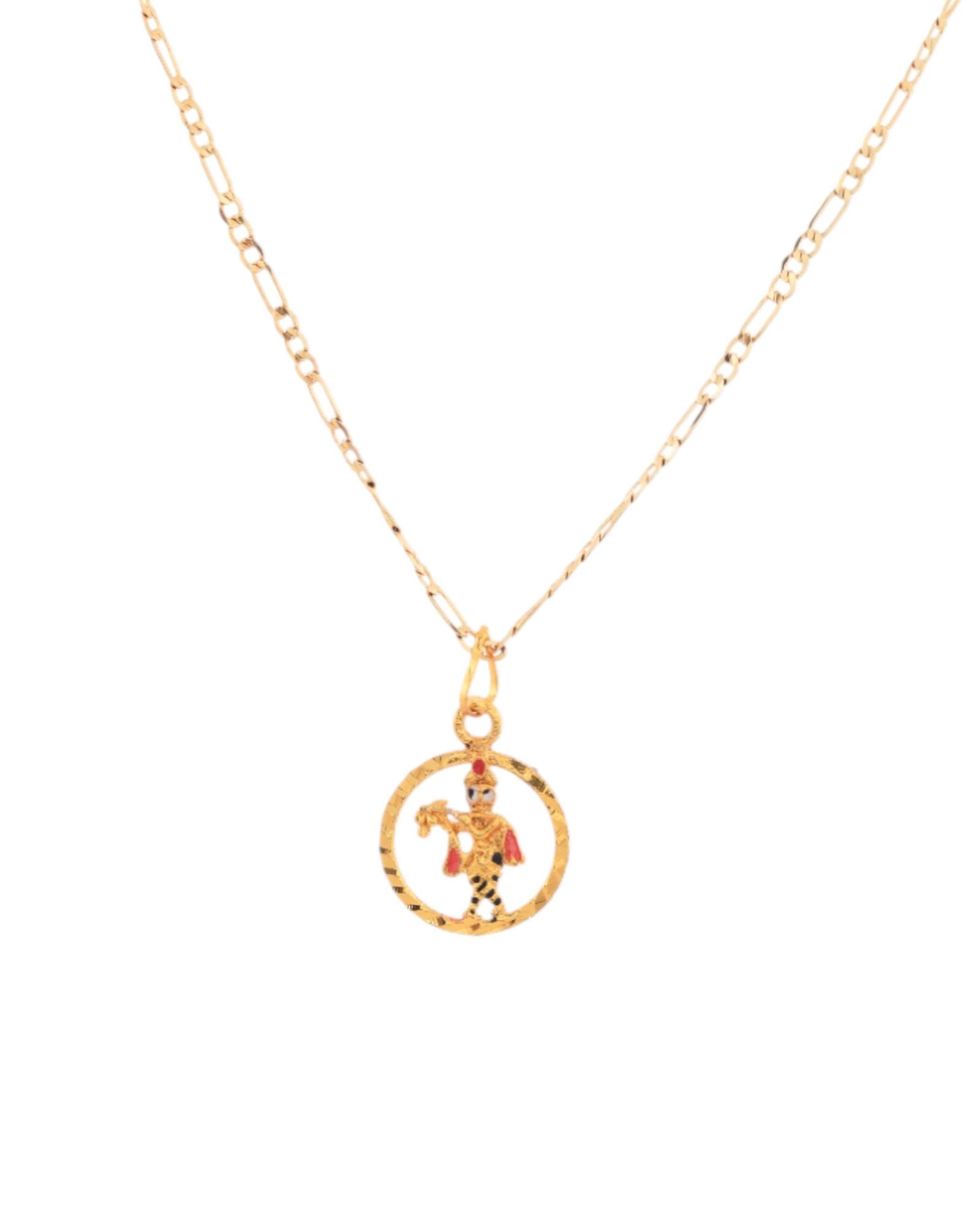 Jewels Nest Gold-Tone Enamel Krishna Circle Pendant Necklace For Women - Distacart