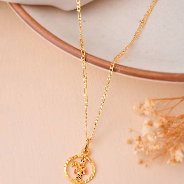Jewels Nest Gold-Tone Enamel Krishna Circle Pendant Necklace For Women - Distacart