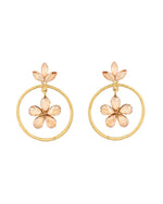 Thumbnail for Jewels Nest Gold-Tone Champagne Crystal Floral Hoop Earrings For Women - Distacart