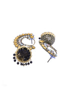 Thumbnail for Jewels Nest Gold Plated Kundan Style Black Beaded Jhumka Earrings For Women - Distacart
