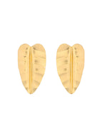 Thumbnail for Jewels Nest Gold Leaf Textured Statement Stud Earrings For Women - Distacart