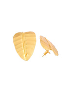 Thumbnail for Jewels Nest Gold Leaf Textured Statement Stud Earrings For Women - Distacart