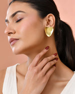 Thumbnail for Jewels Nest Gold-Tone Heart-Shaped Minimal Stud Earrings For Women - Distacart
