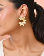 Thumbnail for Jewels Nest Gold-Tone Leaf Wreath Stud Earrings For Women - Distacart