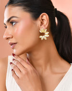 Thumbnail for Jewels Nest Gold-Tone Leaf Wreath Stud Earrings For Women - Distacart