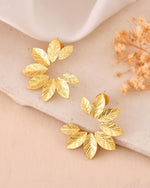 Thumbnail for Jewels Nest Gold-Tone Leaf Wreath Stud Earrings For Women - Distacart