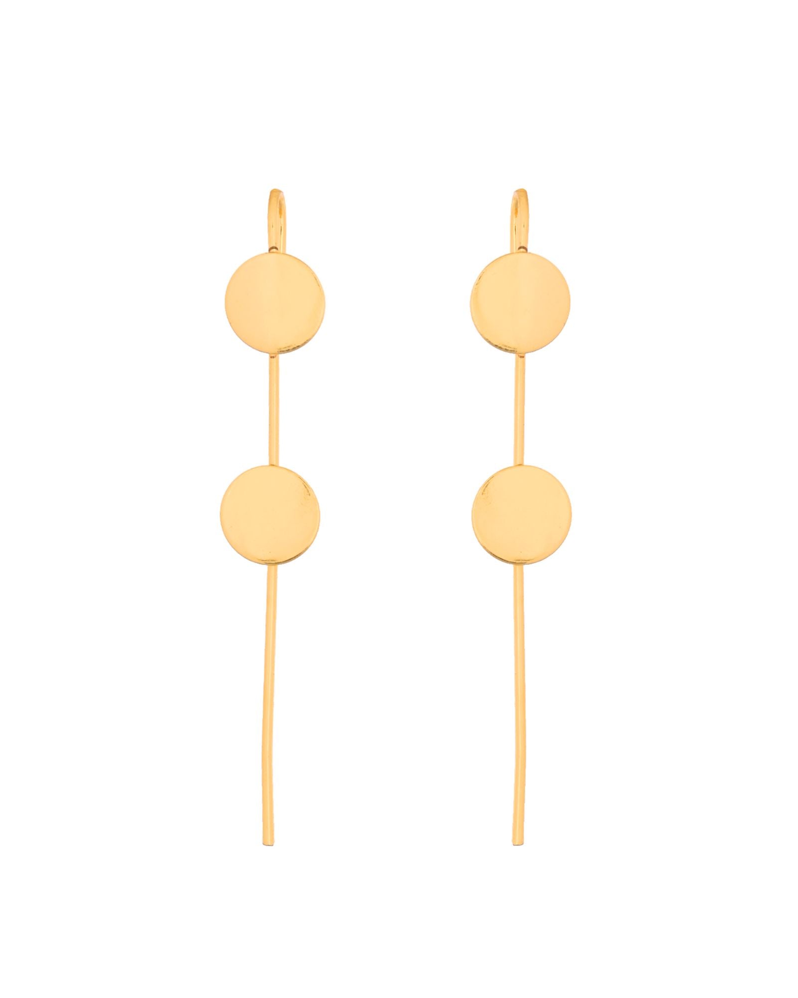 Jewels Nest Gold-Tone Dual Disc Ear Cuff Earrings For Women | Modern Minimal Statement Jewellery - Distacart
