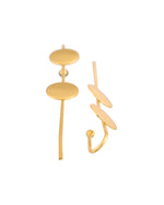 Thumbnail for Jewels Nest Gold-Tone Dual Disc Ear Cuff Earrings For Women | Modern Minimal Statement Jewellery - Distacart