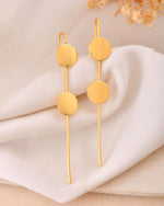 Thumbnail for Jewels Nest Gold-Tone Dual Disc Ear Cuff Earrings For Women | Modern Minimal Statement Jewellery - Distacart