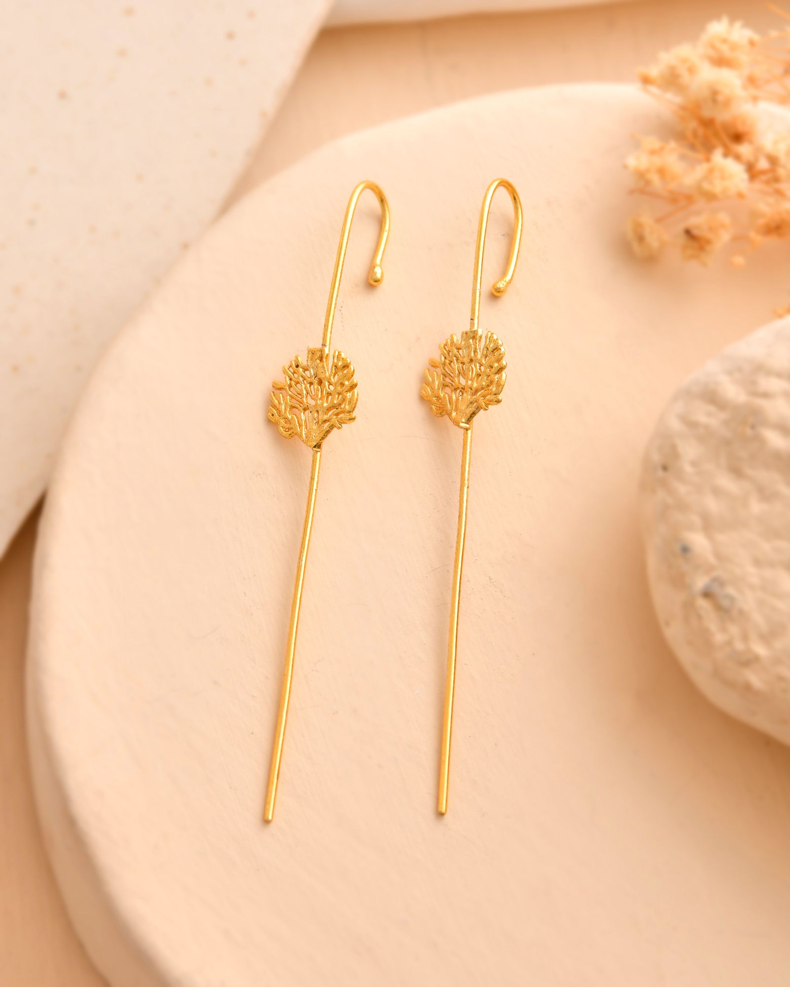 Jewels Nest Gold Tone Ear Cuff Earrings, Dual Disc Ear Cuff Women, Modern Ear Cuff Jewellery - Distacart