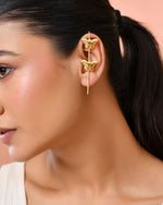 Thumbnail for Jewels Nest Gold-Tone Butterfly Motif Linear Drop Earrings For Women | Minimal Elegant Jewellery - Distacart