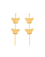 Thumbnail for Jewels Nest Gold-Tone Butterfly Motif Linear Drop Earrings For Women | Minimal Elegant Jewellery - Distacart
