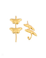 Thumbnail for Jewels Nest Gold-Tone Butterfly Motif Linear Drop Earrings For Women | Minimal Elegant Jewellery - Distacart